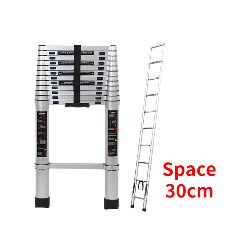 Full Aluminum Telescopic Ladder Step Space 30cm