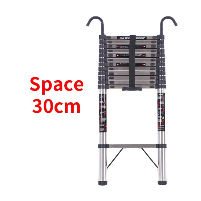 Step 30cm Steel Single Telescopic Ladder with Hook