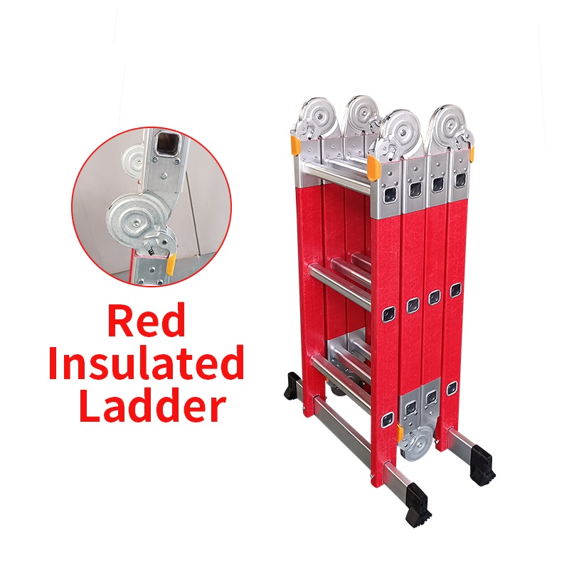 Red insulated ladder Multi-Functional ladder big hinge